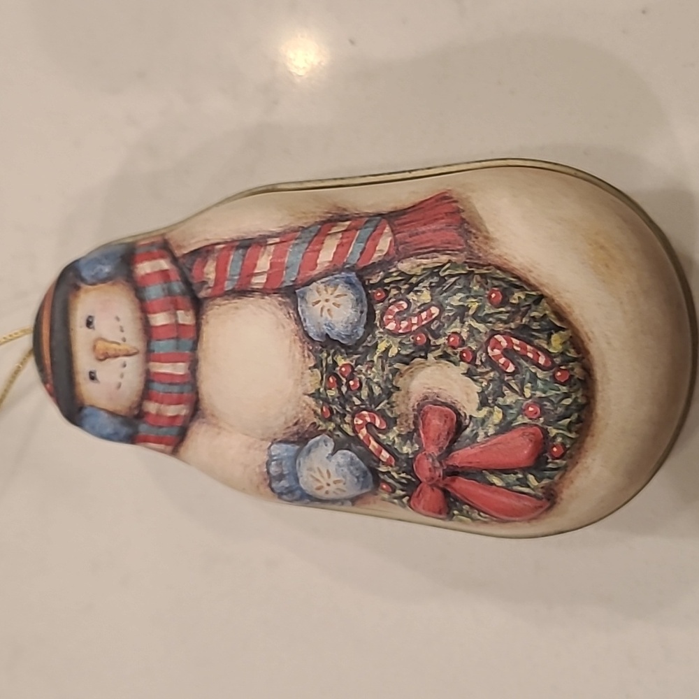 Vintage Tin Snowman Ornament